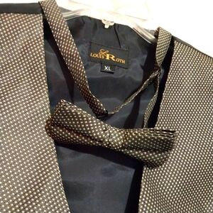 🔵BOGO FREE🔵 Louis Roth Men's Vest with Matching Bowtie Sz XL